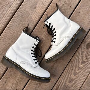 Dr. Martens 1460 Smooth Leather Lace Up White Boot 8